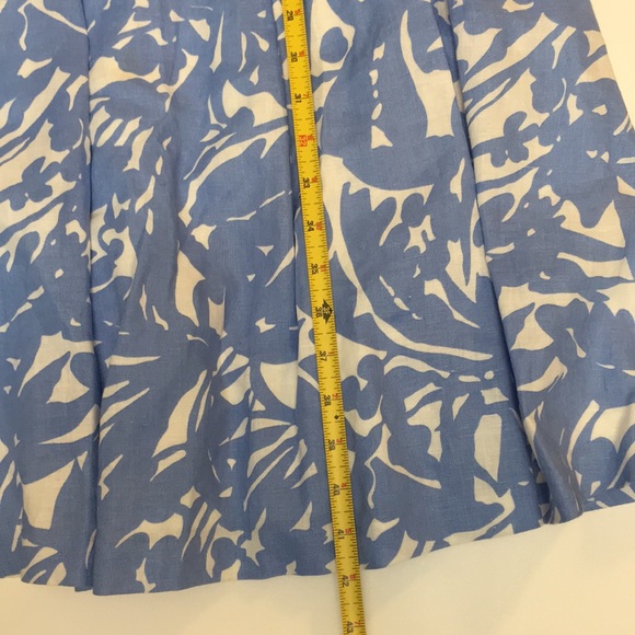 Lauren Ralph Lauren Linen Dress A Line Surplice Cut Blue and White Size 8 - Picture 11 of 15